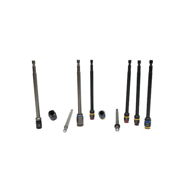 6 in. C-RHEX Cleanable, reversible, and Sawtooth Magnetic Hex Driver, 8 Piece Set